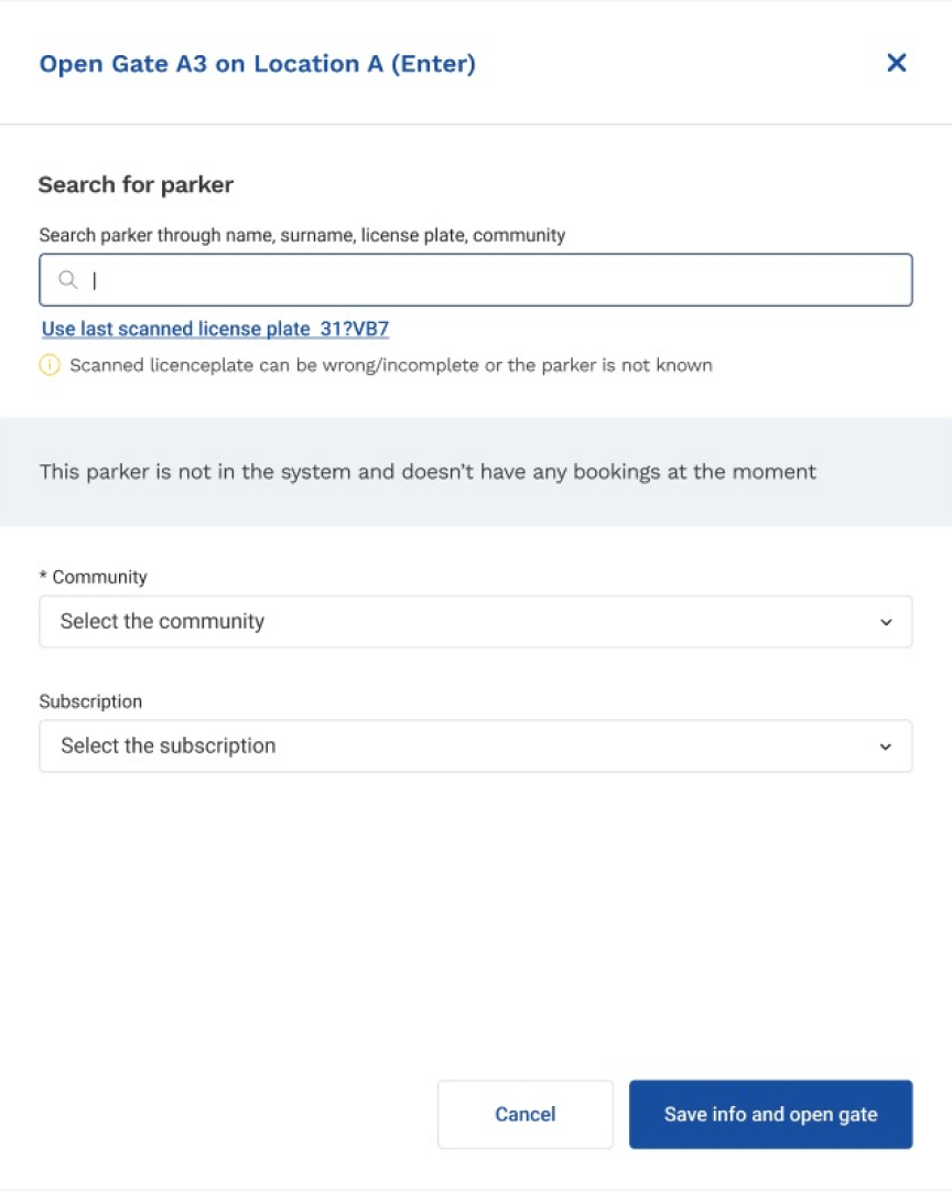 View of modal window: default search