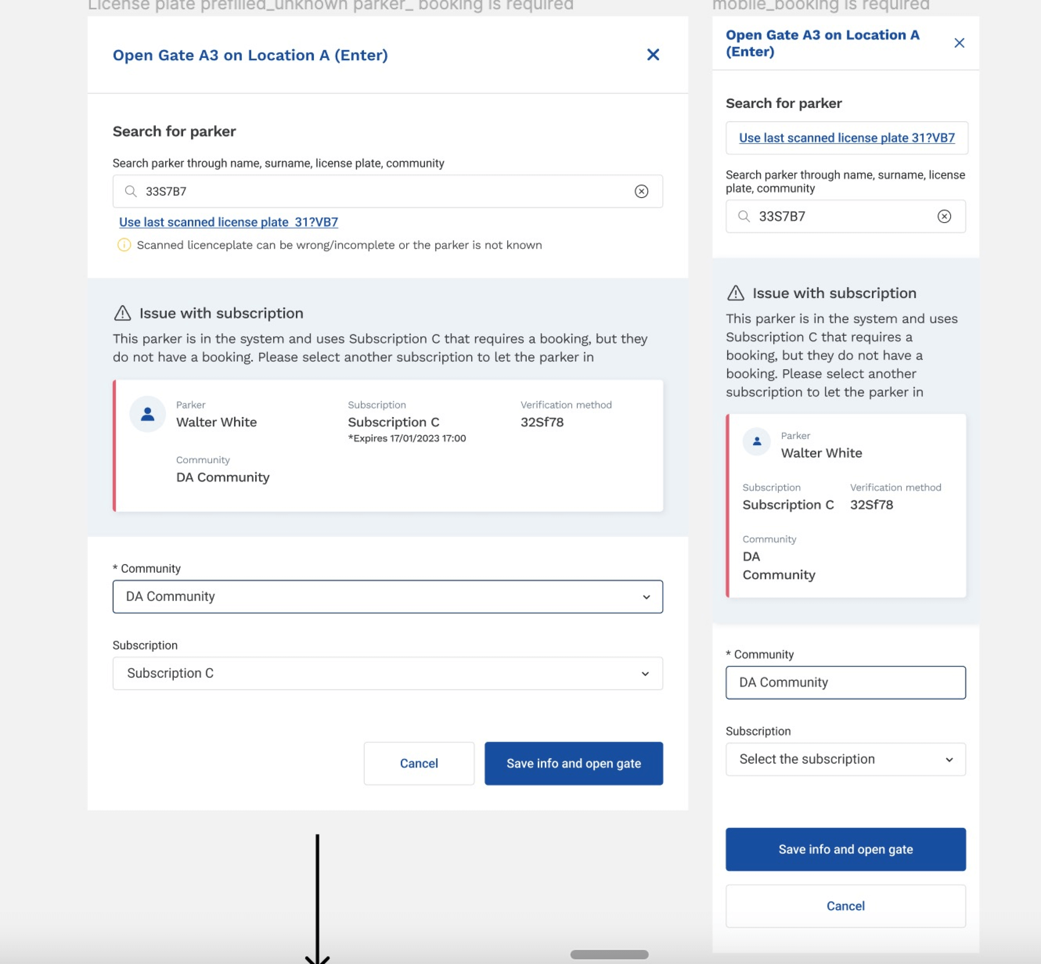View of modal window: issue with subscription